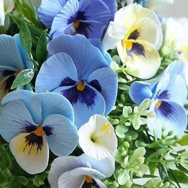 Diamond Painting | Diamond Painting - Blue Thoughts | Diamond Painting Flowers flowers | FiguredArt