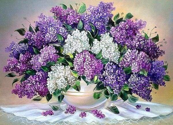 Diamond Painting | Diamond Painting - Bouquet Purple | Diamond Painting Flowers flowers | FiguredArt