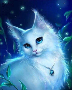 Diamond Painting | Diamond Painting - Cat and Necklace | animals cats Diamond Painting Animals | FiguredArt