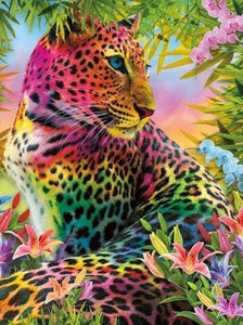 Diamond Painting | Diamond Painting - Colorful Leopard | animals Diamond Painting Animals leopards | FiguredArt