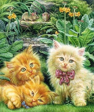 Load image into Gallery viewer, Diamond Painting | Diamond Painting - Cute Kittens in the Garden | animals cats Diamond Painting Animals | FiguredArt