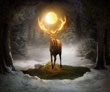 Load image into Gallery viewer, Diamond Painting | Diamond Painting - Deer and Full Moon | animals Diamond Painting Animals | FiguredArt