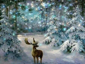 Diamond Painting | Diamond Painting - Deer in Winter | animals Diamond Painting Animals Diamond Painting Landscapes landscapes winter |