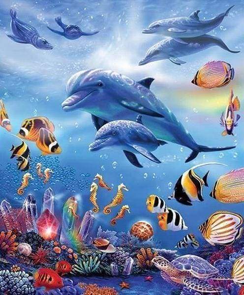 Diamond Painting - Dolphins and sea – Figured'Art