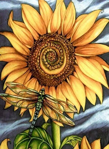 Diamond Painting | Diamond Painting - Dragonfly and Sunflower | animals Diamond Painting Animals Diamond Painting Flowers flowers |