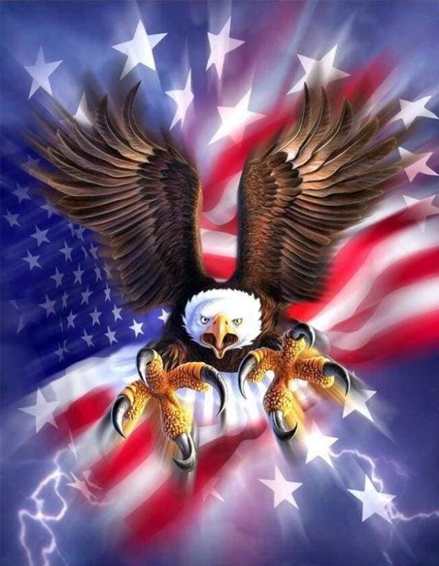 Diamond Painting - Eagle and American Flag – Figured'Art