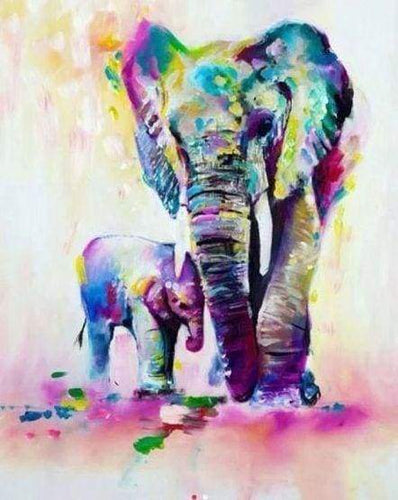 Diamond Painting | Diamond Painting - Elephant and calf | animals Diamond Painting Animals elephants | FiguredArt