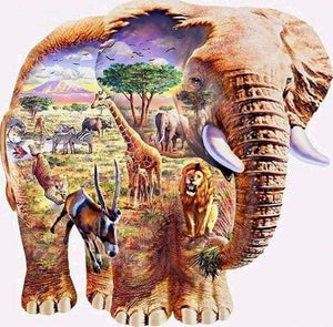 Diamond Painting | Diamond Painting - Elephant Landscape | animals Diamond Painting Animals elephants landscapes | FiguredArt