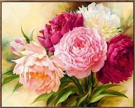 Diamond Painting | Diamond Painting - Flowers shades of pink | Diamond Painting Flowers flowers | FiguredArt