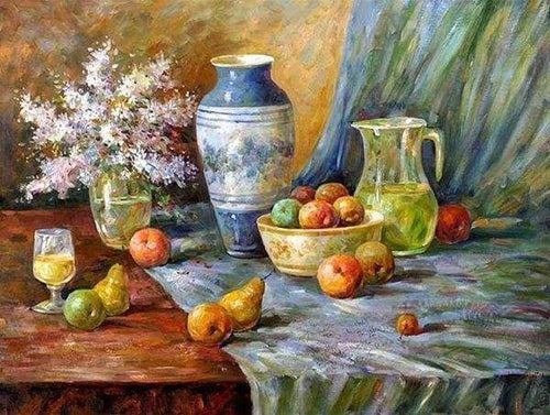 Diamond Painting | Diamond Painting - Fruit on the Table | Diamond Painting kitchen kitchen | FiguredArt