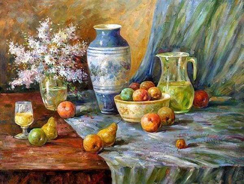 Diamond Painting | Diamond Painting - Fruits on table | Diamond Painting Flowers flowers | FiguredArt