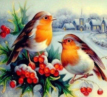 Load image into Gallery viewer, Diamond Painting | Diamond Painting - House Sparrows | animals Diamond Painting Animals winter | FiguredArt