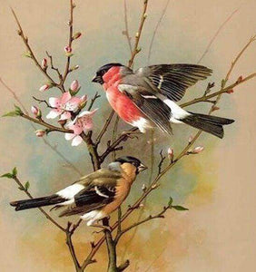 Diamond Painting | Diamond Painting - Little Bird on Branch | animals birds Diamond Painting Animals | FiguredArt