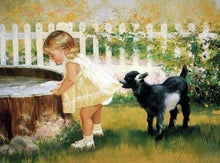 Load image into Gallery viewer, Diamond Painting | Diamond Painting - Little Girl and Dog | animals Diamond Painting Animals dogs | FiguredArt