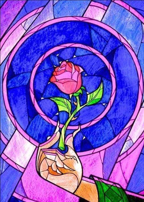  Beauty and the Beast Diamond Art Flower Diamond