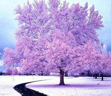 Load image into Gallery viewer, Diamond Painting | Diamond Painting - Pink Tree in the Snow | Diamond Painting Landscapes landscapes trees winter | FiguredArt