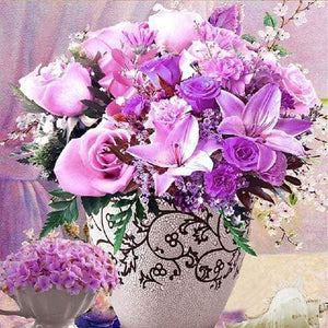 Diamond Painting | Diamond Painting - Purple Flowers | Diamond Painting Flowers flowers | FiguredArt