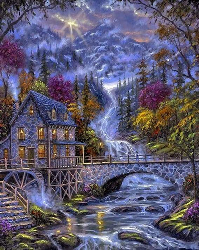 Diamond Painting | Diamond Painting - River at Night | Diamond Painting Landscapes landscapes | FiguredArt