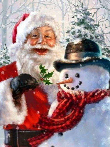 Diamond Painting | Diamond Painting - Santa and Snowman | christmas Diamond Painting Religion religion winter | FiguredArt