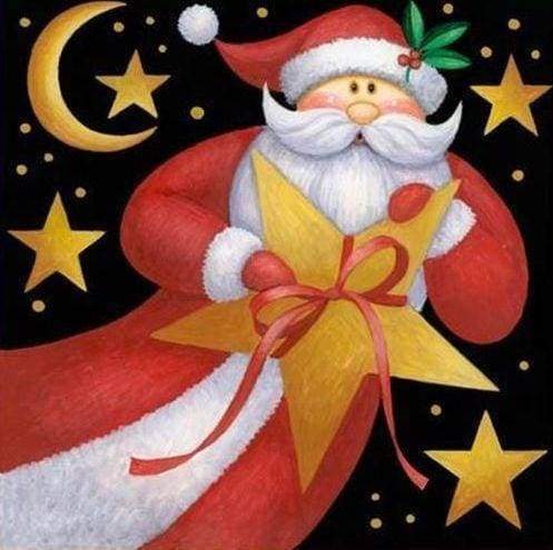 Diamond Painting | Diamond Painting - Santa Claus Cartoon | christmas Diamond Painting Religion religion | FiguredArt