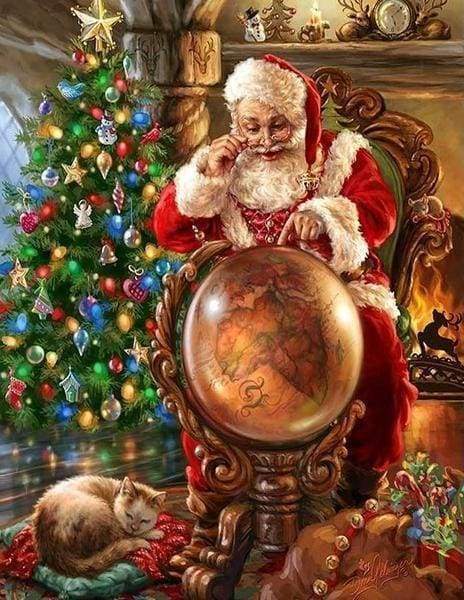 Cute Christmas Diamond Painting | Cartoon Santa Claus | Full Round/Full  Square Drill | Seasonal Christmas Decoration