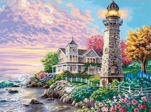 Lighthouse Diamond Painting Kits for Adults Beginners 5D Round