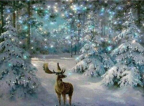 Diamond Painting | Diamond Painting - Snow Reindeer | animals deer Diamond Painting Animals Diamond Painting Landscapes landscapes |