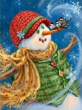 Load image into Gallery viewer, Diamond Painting | Diamond Painting - Snowman with green jacket | Diamond Painting Landscapes landscapes winter | FiguredArt