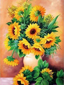 Diamond Painting | Diamond Painting - Sunflowers Vase | Diamond Painting Flowers flowers | FiguredArt