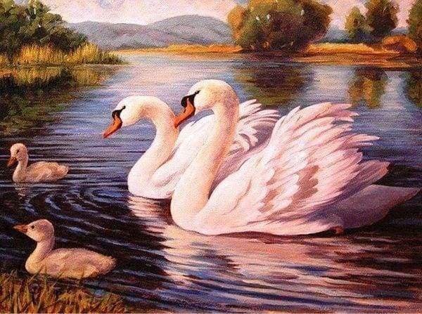 Diamond Painting | Diamond Painting - Swans | animals birds Diamond Painting Animals swans | FiguredArt