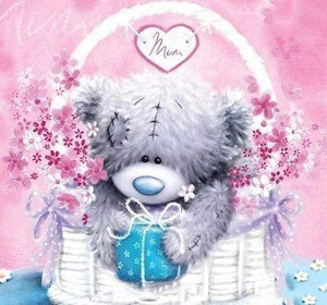 Diamond Painting | Diamond Painting - Teddy in his Basket | Diamond Painting Romance romance | FiguredArt