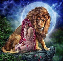 Load image into Gallery viewer, Diamond Painting | Diamond Painting - The Lion and the Woman | animals Diamond Painting Animals lions | FiguredArt