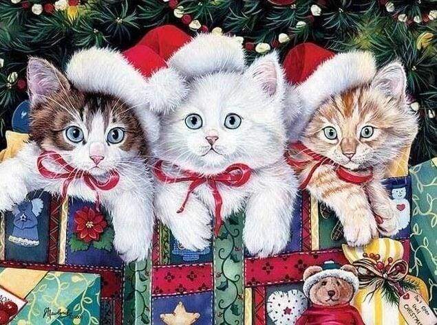 Diamond Painting - Three Kittens Christmas – Figured'Art