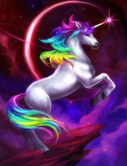 Diamond Painting | Diamond Painting - Unicorn and Eclipse | animals Diamond Painting Animals unicorns | FiguredArt