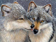 Load image into Gallery viewer, Diamond Painting | Diamond Painting - Wolves under the Snow | animals Diamond Painting Animals rabbits wolves | FiguredArt