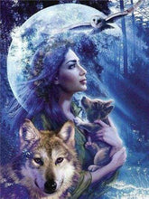 Load image into Gallery viewer, Diamond Painting | Diamond Painting - Women and Wolf | animals Diamond Painting Animals rabbits wolves | FiguredArt
