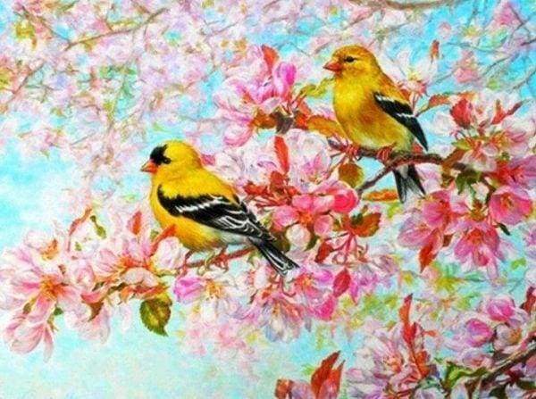 Diamond Painting | Diamond Painting - Yellow Birds | animals birds Diamond Painting Animals | FiguredArt