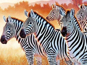 Diamond Painting | Diamond Painting - Zebra Family | animals Diamond Painting Animals zebras | FiguredArt
