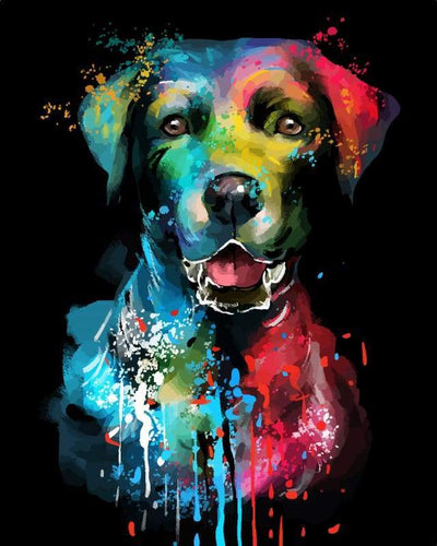 paint by numbers | Dog Color Fashion Portrait | animals dogs intermediate Pop Art | FiguredArt