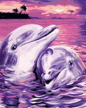 Load image into Gallery viewer, paint by numbers | Dolphins Forever Together | animals dolphins easy | FiguredArt