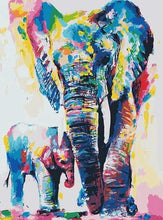 Load image into Gallery viewer, paint by numbers | Elephants Watercolor | animals elephants intermediate | FiguredArt