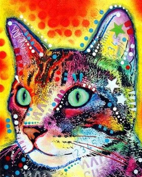 Colored cat in paint by numbers 🎨😻 #figuredart #paintbynumbers