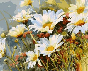 paint by numbers | Field of Daisies in Spring | easy landscapes | FiguredArt