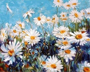 paint by numbers | Field of Daisies on a Sunny Day | flowers intermediate | FiguredArt