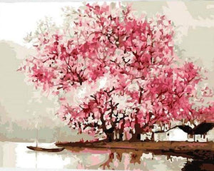 paint by numbers | Flowering trees during Spring | intermediate romance trees | FiguredArt