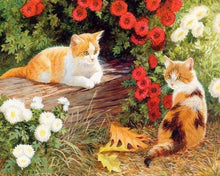 Load image into Gallery viewer, paint by numbers | Flowers and Kittens | animals cats intermediate | FiguredArt