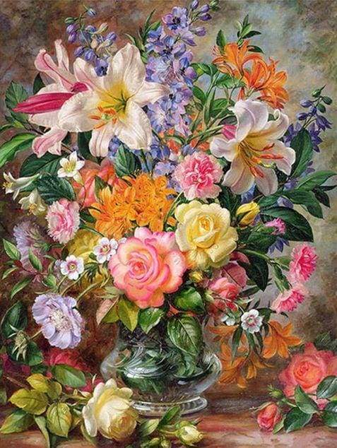 Paint by Numbers - Flowers in All colors – Figured'Art