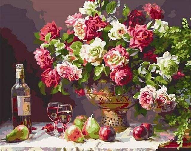 Paint by numbers - Flowers, Wine and Fruits – Figured'Art