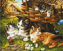 Load image into Gallery viewer, paint by numbers | Four Cats | animals cats intermediate | FiguredArt