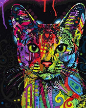 Load image into Gallery viewer, paint by numbers | Fractal Modern Cat | animals cats intermediate Pop Art | FiguredArt